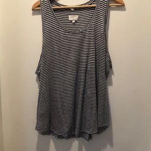 Lou and great navy and white striped tank